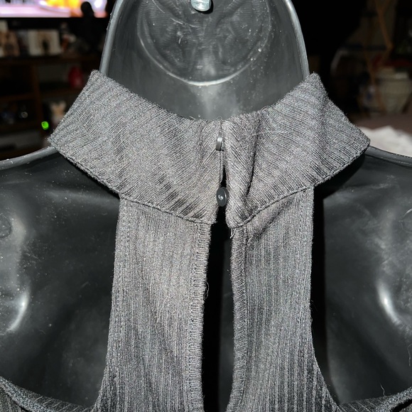 ASTR The Label Brand New Long Sleeve Cutout Choker Bodysuit in Black - Picture 7 of 16